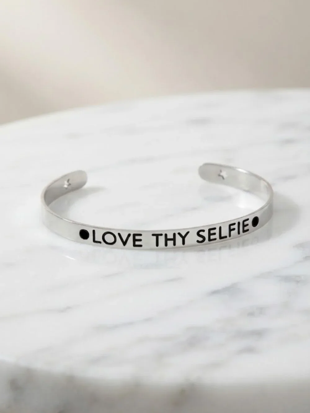 Love Thy Selfie 2 Piece Motivational Bracelet Set